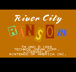 River City Ransom title screen for NES
